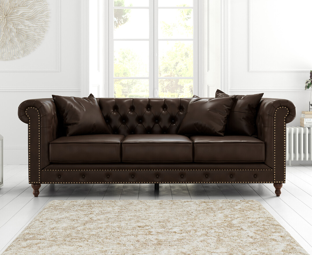 Westminster Chesterfield Brown Leather 3 Seater Sofa Westminster Chesterfield Brown Leather 3 Seater Sofa