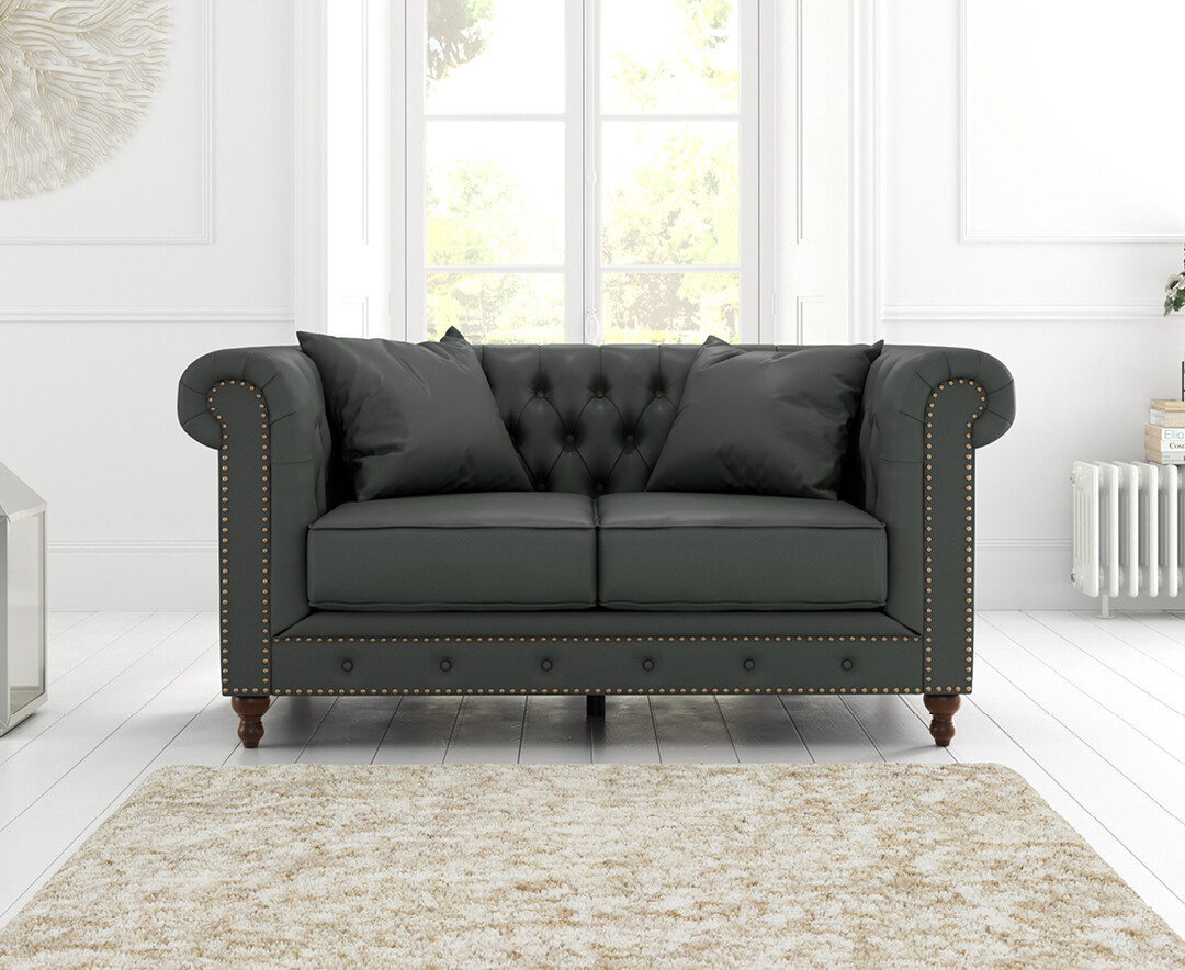 Westminster Chesterfield Grey Leather 2 Seater Sofa Westminster Chesterfield Grey Leather 2 Seater Sofa