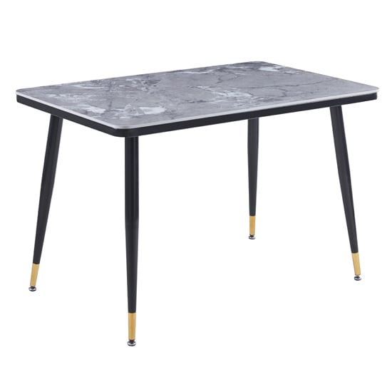 Sion Sintered Ceramic Stone Dining Table In Grey