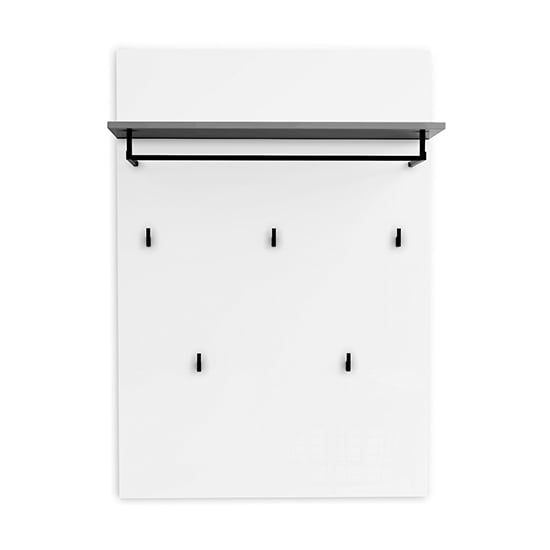 Noah High Gloss Coat Rack Panel In White And Anthracite