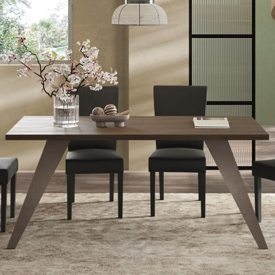 Tavira Wooden Dining Table 180cm In Dark Oak With Metal Legs Tavira Wooden Dining Table 180cm In Dark Oak With Metal Legs