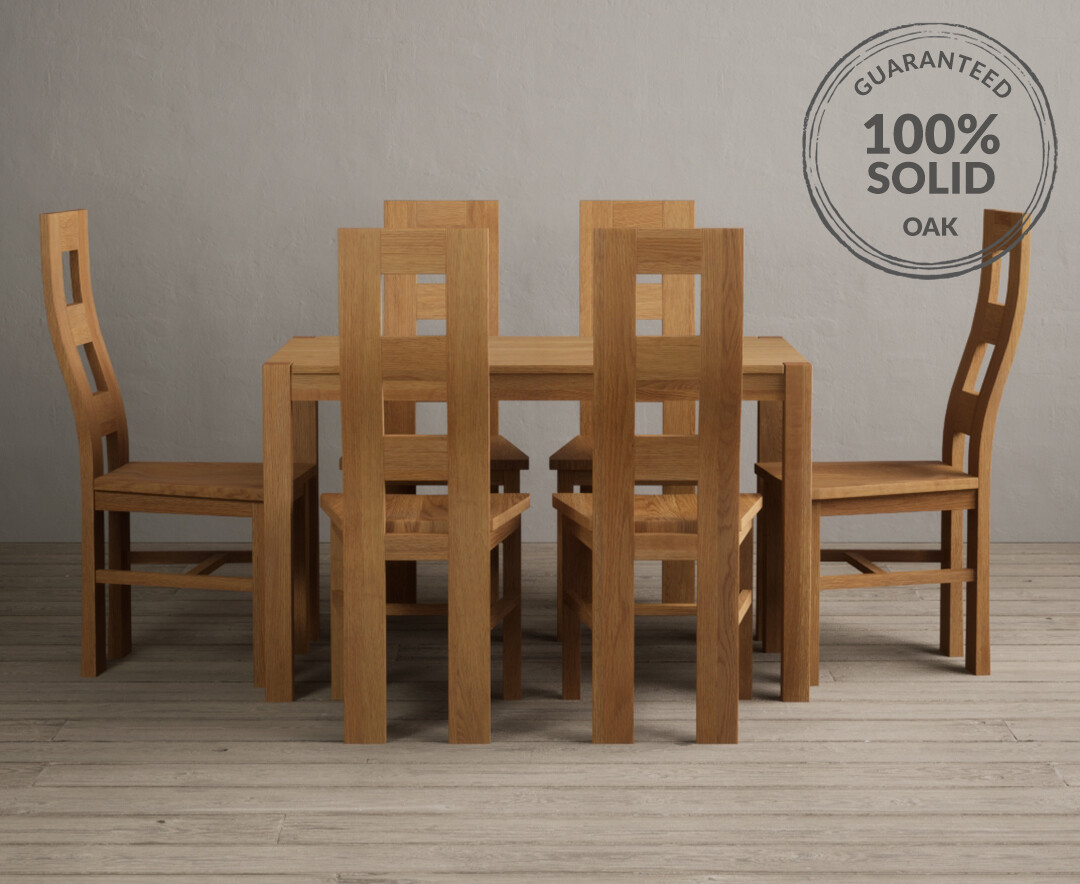 York 120cm Solid Oak Dining Table With 6 Oak Flow Back Chairs York 120cm Solid Oak Dining Table With 6 Oak Flow Back Chairs