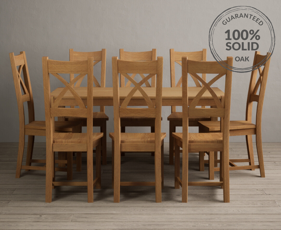York 150cm Solid Oak Dining Table With 6 Oak X Back Chairs York 150cm Solid Oak Dining Table With 6 Oak X Back Chairs