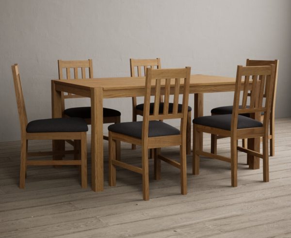 York 150cm Solid Oak Dining Table With 8 Brown York Chairs