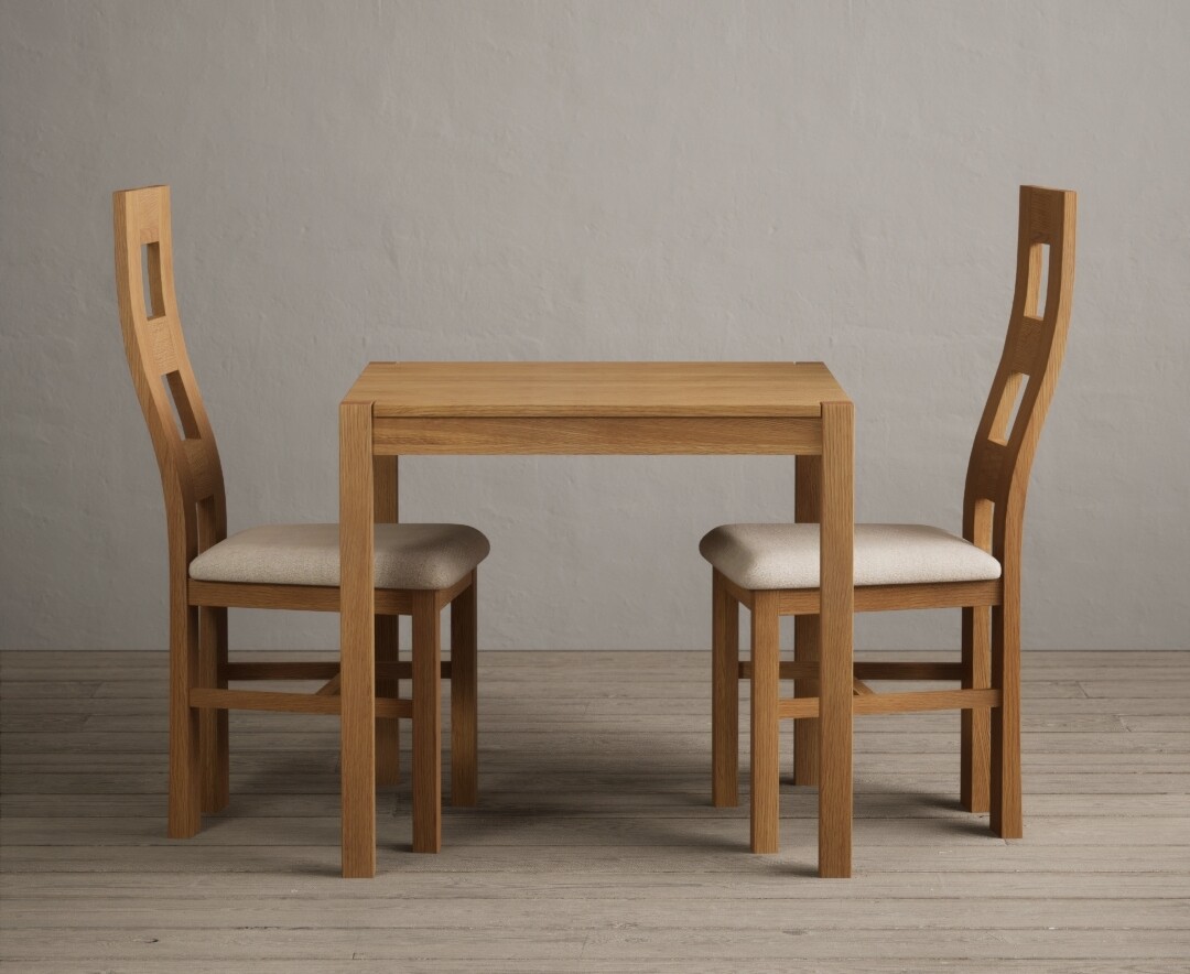 York 80cm Solid Oak Dining Table With 2 Oak Flow Back Chairs York 80cm Solid Oak Dining Table With 2 Oak Flow Back Chairs