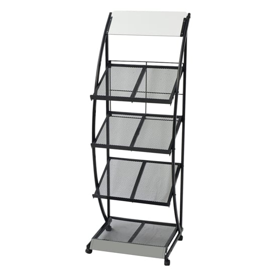 Hart Metal Magazine Rack With 4 Shelves In Black