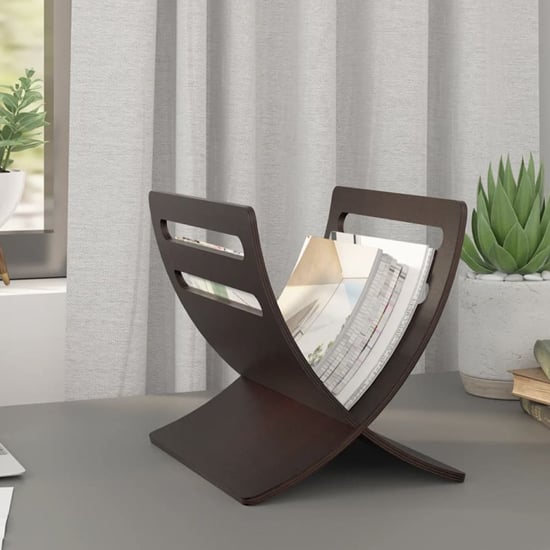 Hart Wooden Magazine Rack Floor Standing In Brown