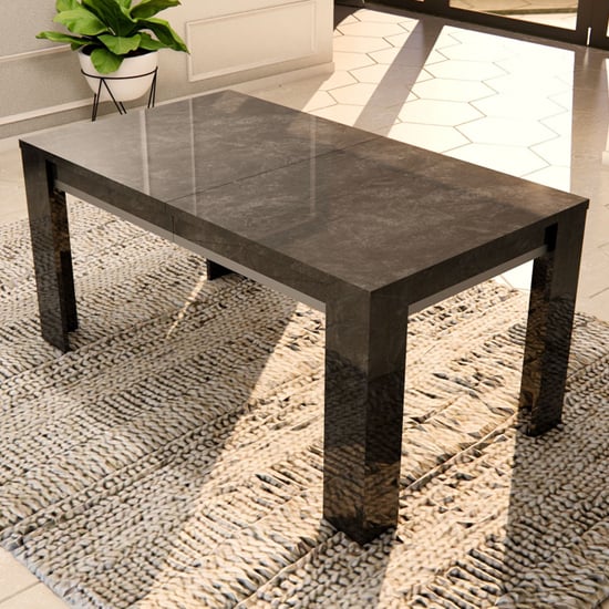 Sarver High Gloss Dining Table Small Rectangular In Black Sarver High Gloss Dining Table Small Rectangular In Black