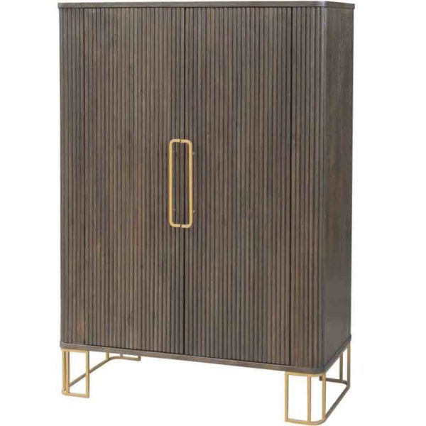 Bonita Wooden Drinks Cabinet With 2 Doors In Dark Brown