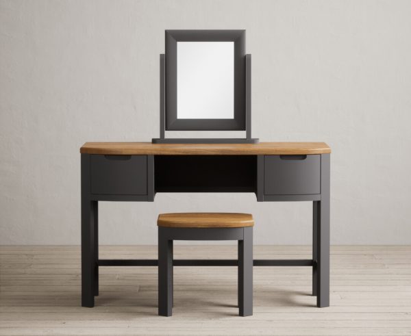 Bradwell Oak and Charcoal Painted Dressing Table Set