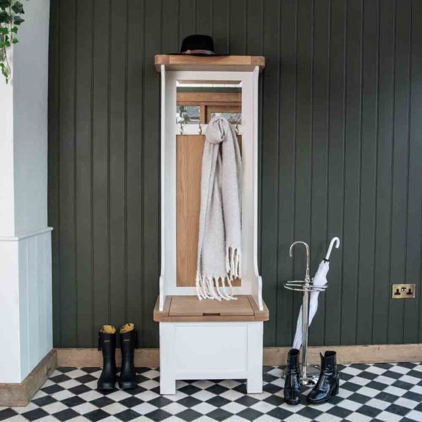 Celina Wooden Hallway Tidy Cabinet In Oak And White