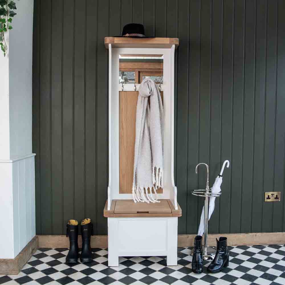 Celina Wooden Hallway Tidy Cabinet In Oak And White Celina Wooden Hallway Tidy Cabinet In Oak And White