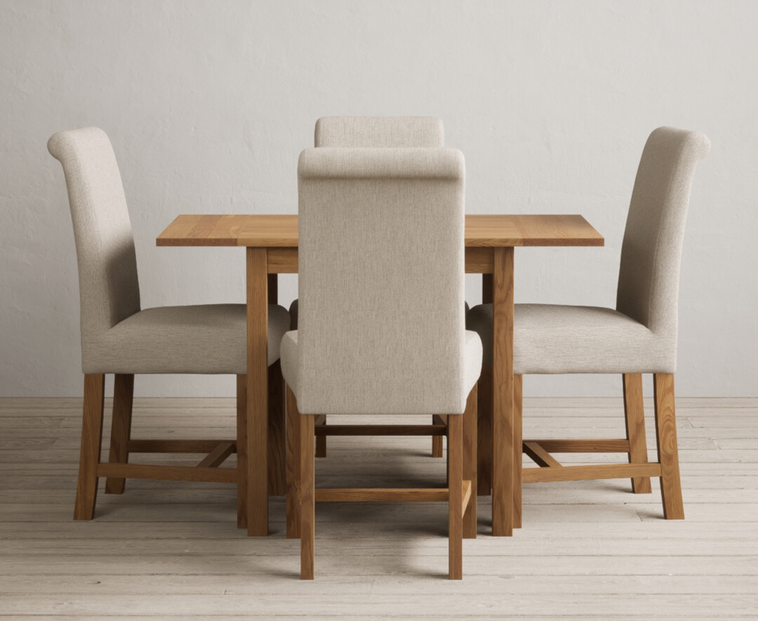 Extending York 70cm Solid Oak Drop Leaf Dining Table with 2 Brown Chairs Extending York 70cm Solid Oak Drop Leaf Dining Table with 2 Brown Chairs