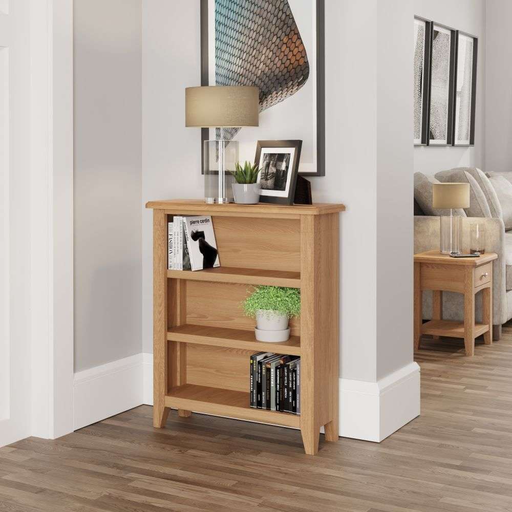 Gilford Wooden Bookcase With 3 Shelves In Light Oak Gilford Wooden Bookcase With 3 Shelves In Light Oak
