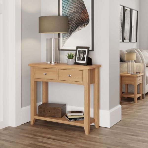 Gilford Wooden Console Table With 2 Drawers In Light Oak