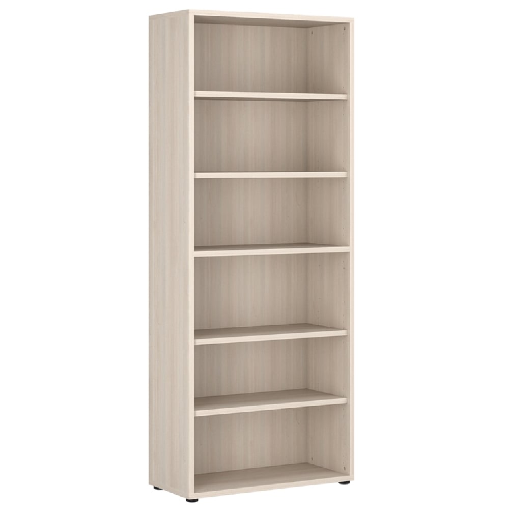 Macon Wooden Bookcase Wide With 6 Shelves In Warm Mapple Macon Wooden Bookcase Wide With 6 Shelves In Warm Mapple