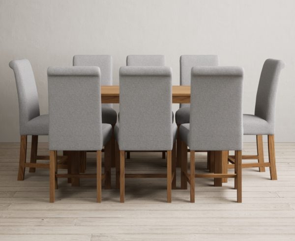 York 120cm Solid Oak Dining Table with 6 Brown Chairs