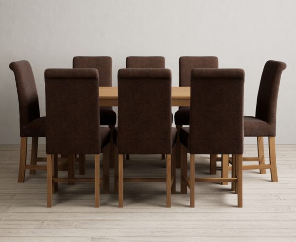 York 150cm Solid Oak Dining Table with 6 Charcoal Grey Chairs