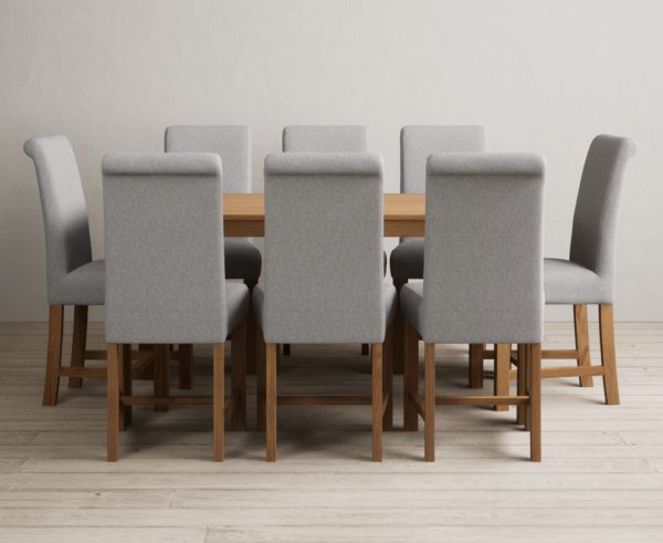 York 150cm Solid Oak Dining Table with 8 Natural Chairs