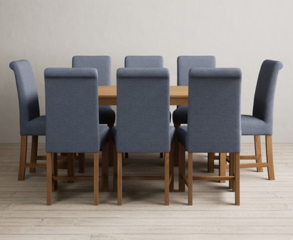 York 150cm Solid Oak Dining Table with 8 Natural Chairs