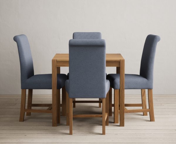 York 80cm Solid Oak Dining Table with 2 Natural Chairs