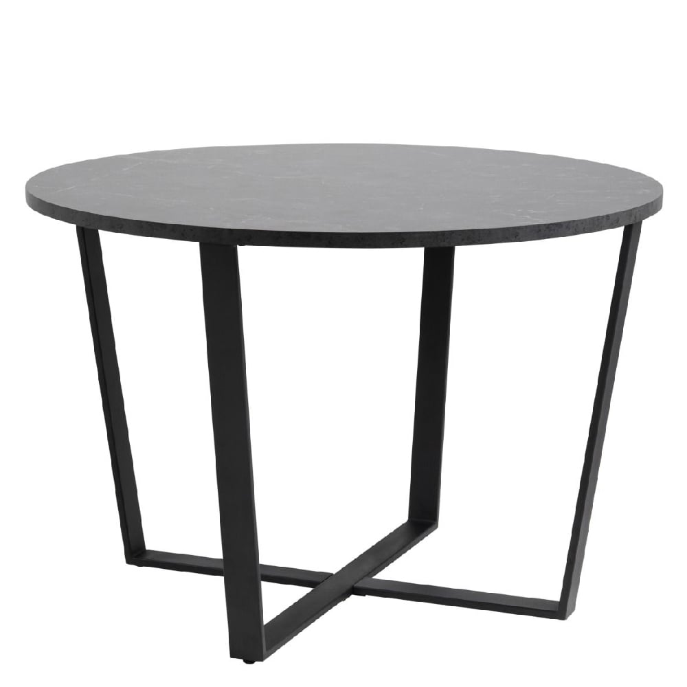 Amarillo Wooden Dining Table Round In Black Melamine Effect Amarillo Wooden Dining Table Round In Black Melamine Effect
