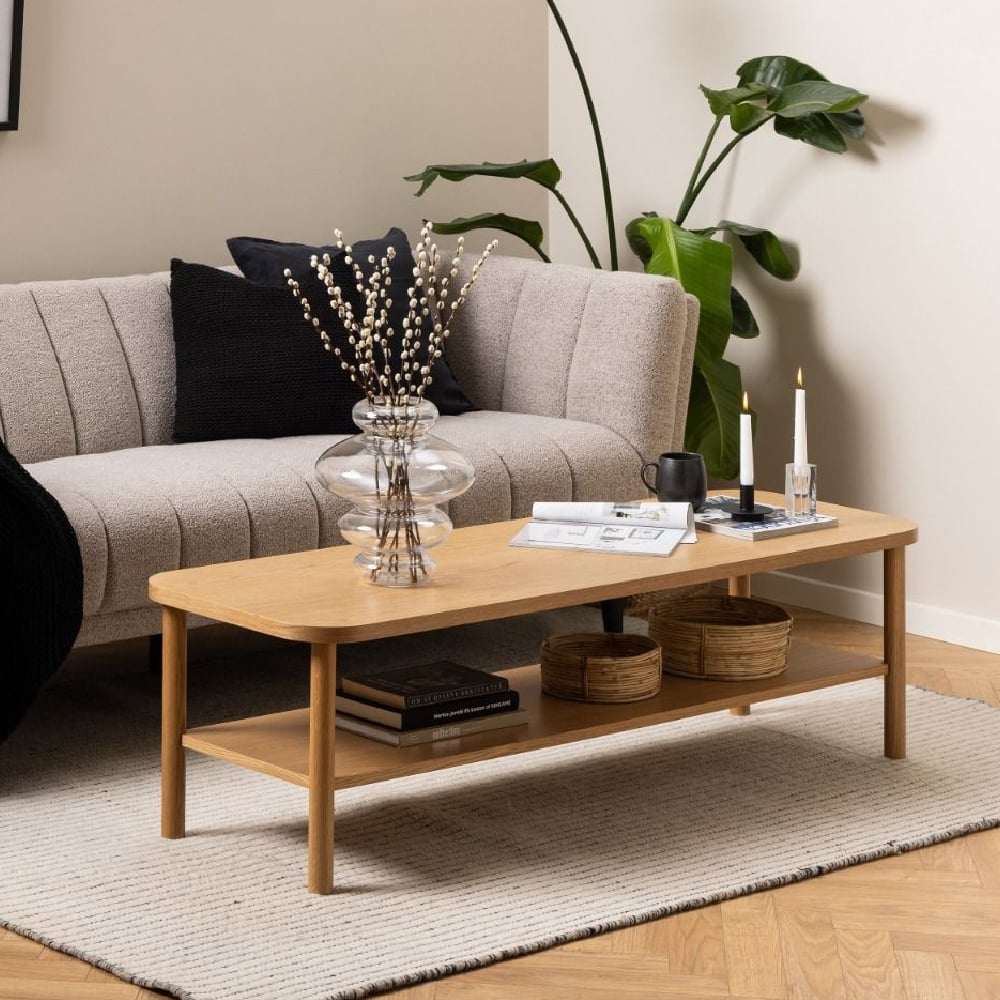 Barrie Wooden Coffee Table Rectangular With Undershelf In Oak Barrie Wooden Coffee Table Rectangular With Undershelf In Oak