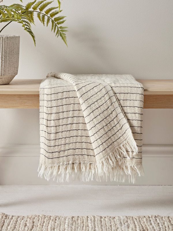 Black Pinstripe Throw