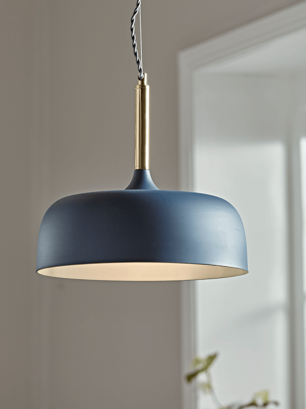 Blue & Brass Pendant Light
