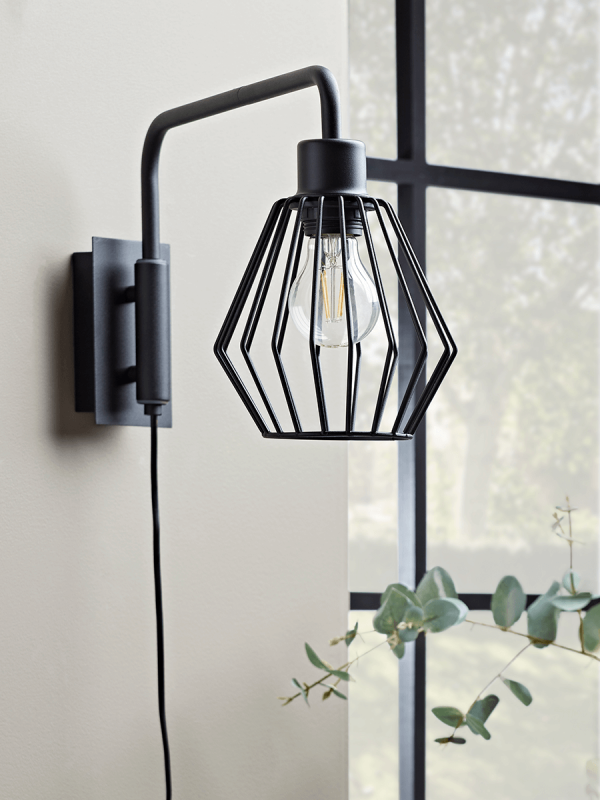 Caged Industrial Wall Light