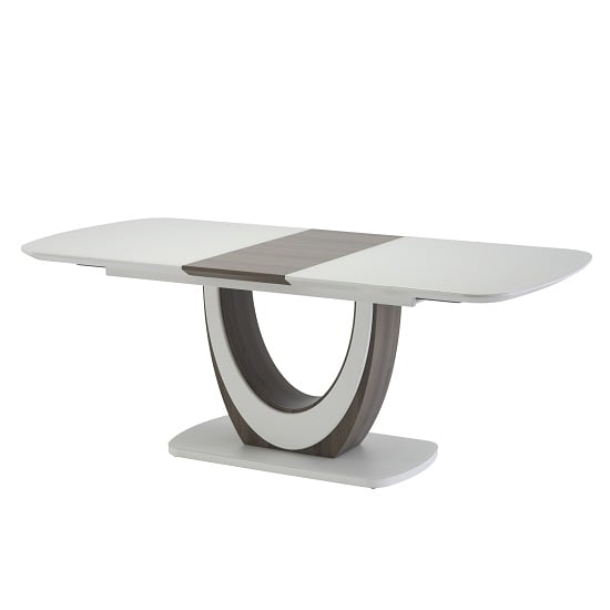 Corsica Extendable Dining Table In Matt White Gloss And Grey