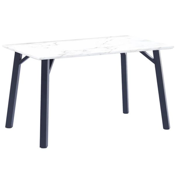 Frisco Wooden Dining Table Small In Marble Effect