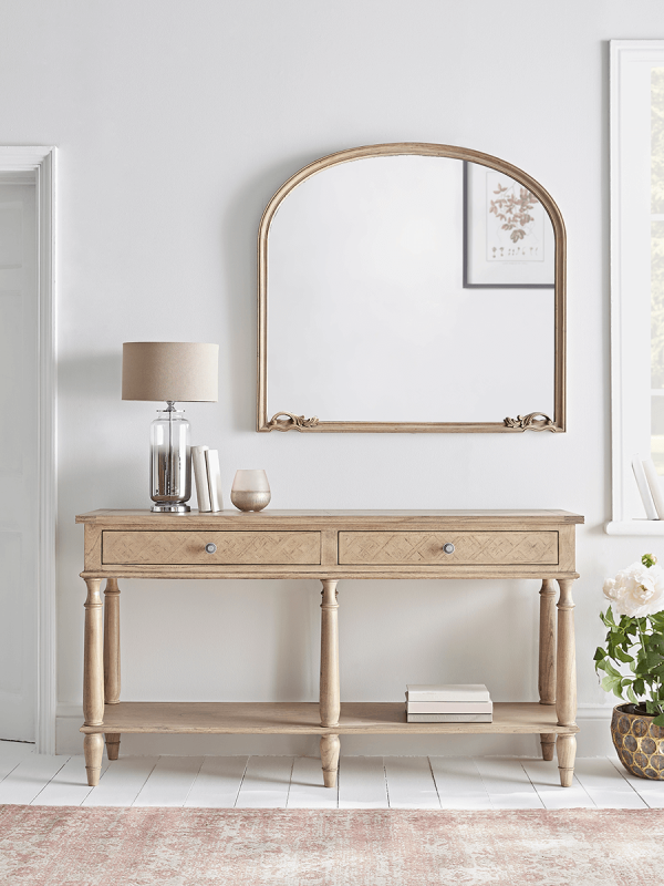 Geometric Parquet Console Table