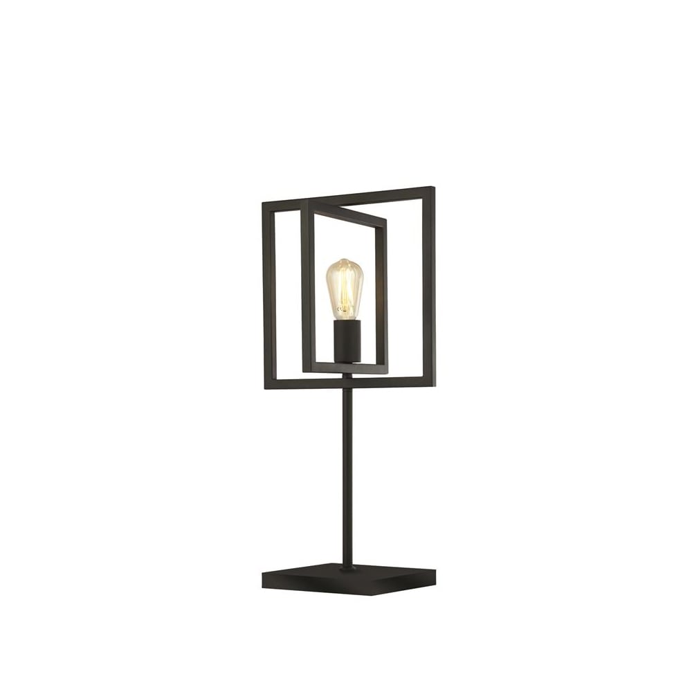 Plaza Square Metal Table Lamp In Matt Black Plaza Square Metal Table Lamp In Matt Black