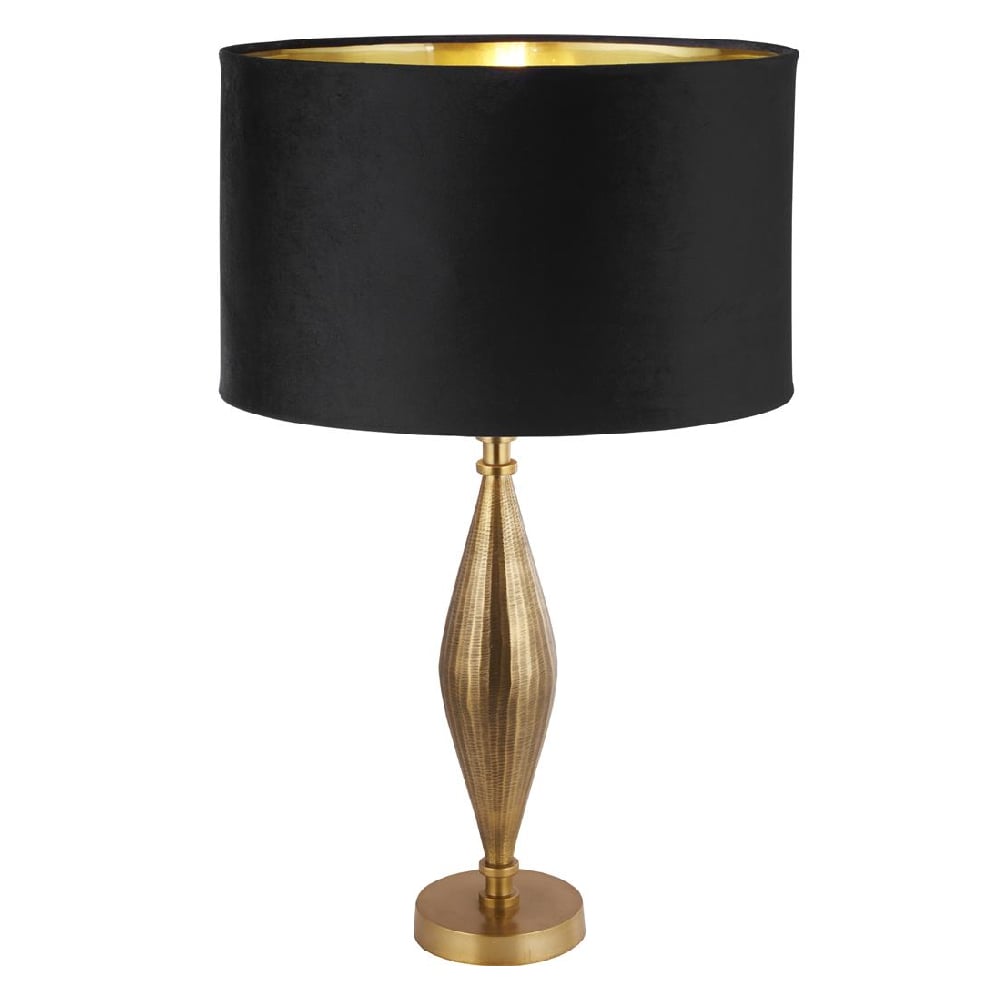 Rye Black Velvet Shade Table Lamp In Antique Brass Rye Black Velvet Shade Table Lamp In Antique Brass
